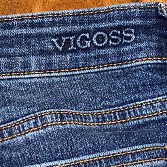 Vigoss Y2K Jeans Jagger Skinny Frayed Step Hem Racing Stripe Fading Sz W26 L2 - Picture 9 of 16